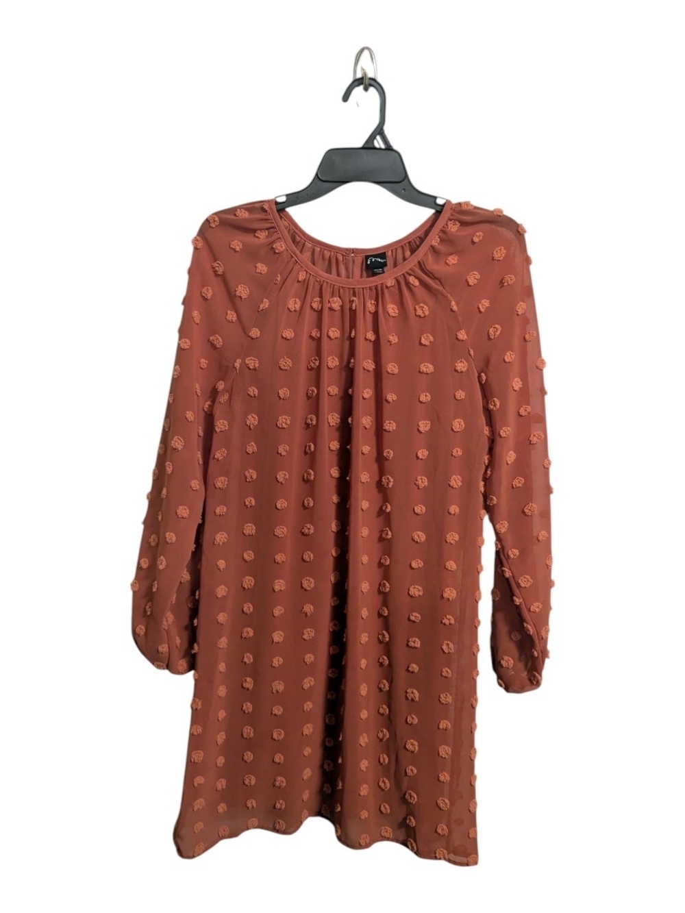 Art Class Teen Youth Girl Tunic Top Sz XXL 18 Chiffon Swiss Dots Sheer Orange